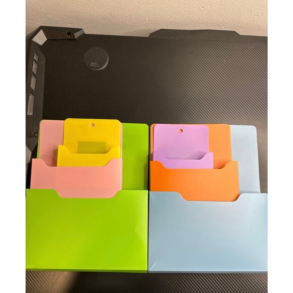 6 Pcs Magnetic Wall File Organizer and White Board Pocket- Mixed Sizes & Colors - Picture 5 of 6